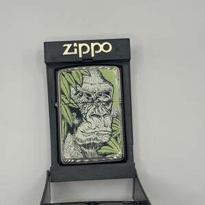 Vintage 1995 Zippo Lighter Barrett-Smythe Endangered Animals Gorilla A XI